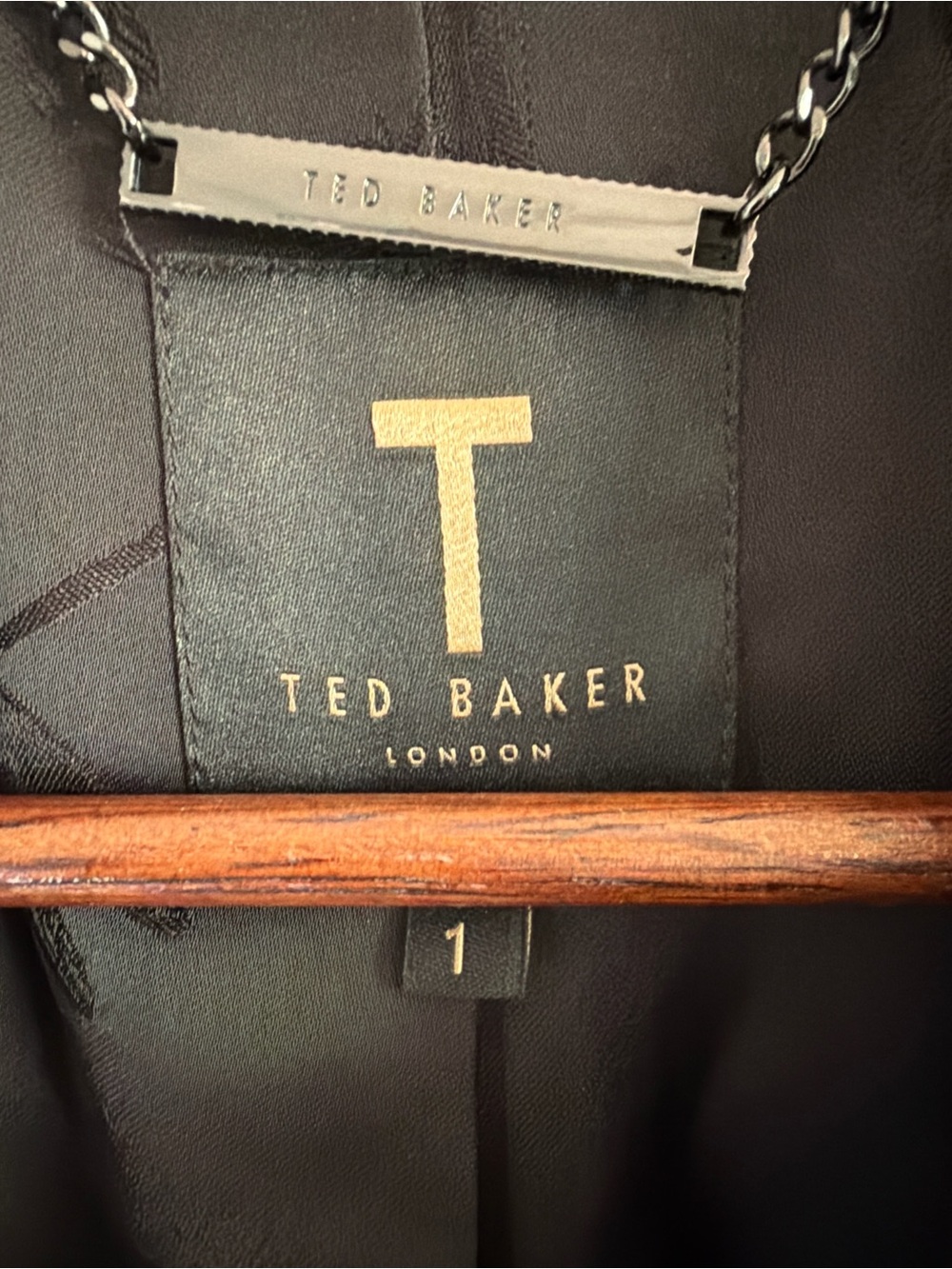 Ted Baker London Black Moto Jacket Faux Leather Trim Biker Size 1 Small - Picture 5 of 8
